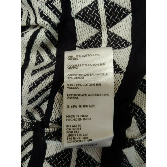 Anthropologie Maeve Tunic Dress Small Black White Tassels Boho Dominique Cotton - Picture 12 of 12